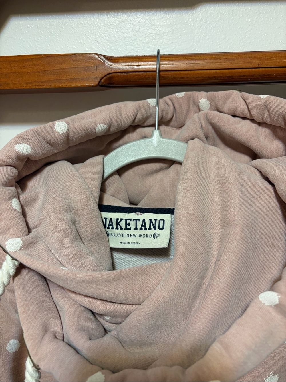 Naketano Dusty Rose Polka Dot Cowl Hoodie - Picture 4 of 4